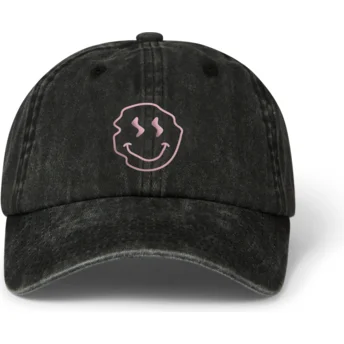Gorra curva negra ajustable Smiley Washed de Pica Pica