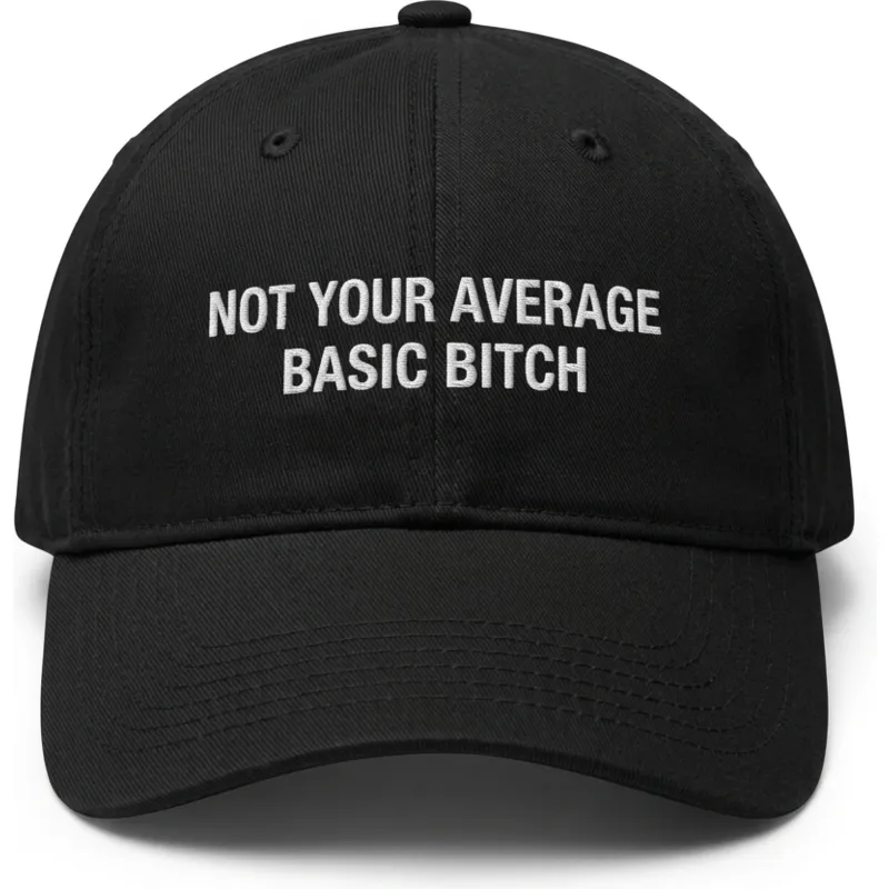 kepure-islenkta-juoda-reguliuojama-juostele-not-your-average-basic-bitch-pica-pica