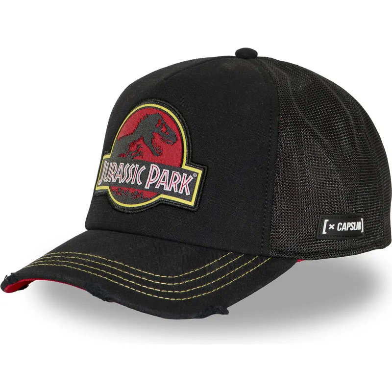 kepure-islenkta-juoda-snapback-jur1-logb-jurassic-park-capslab