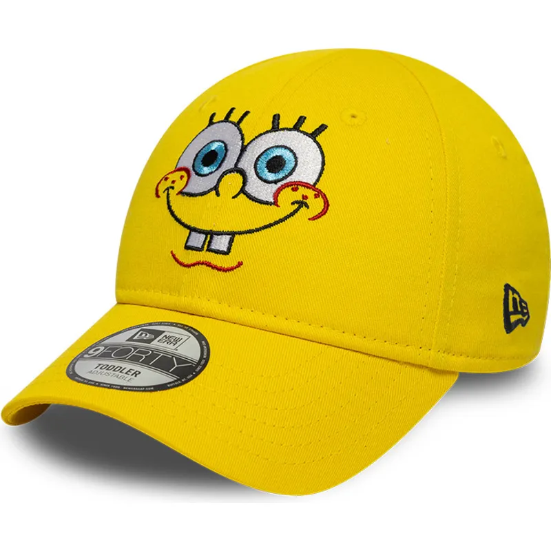 cap-islenkta-yellow-adjustable-strap-vaikams-9forty-face-bob-esponja-new-era
