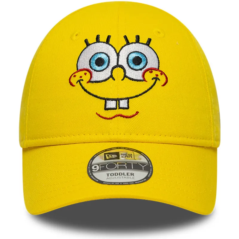 cap-islenkta-yellow-adjustable-strap-vaikams-9forty-face-bob-esponja-new-era