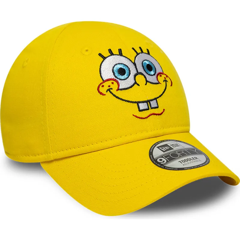 kepure-islenkta-geltona-reguliuojama-juostele-vaikams-9forty-face-bob-esponja-new-era