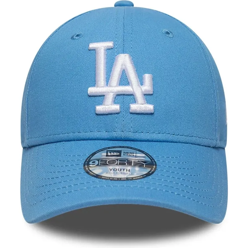 new-era-curved-brim-youth-9forty-essential-los-angeles-dodgers-mlb-light-blue-adjustable-cap