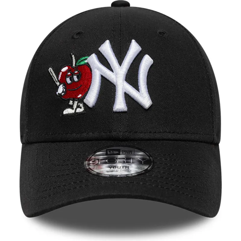kepure-islenkta-juoda-reguliuojama-juostele-vaikams-9forty-icon-new-york-yankees-mlb-new-era