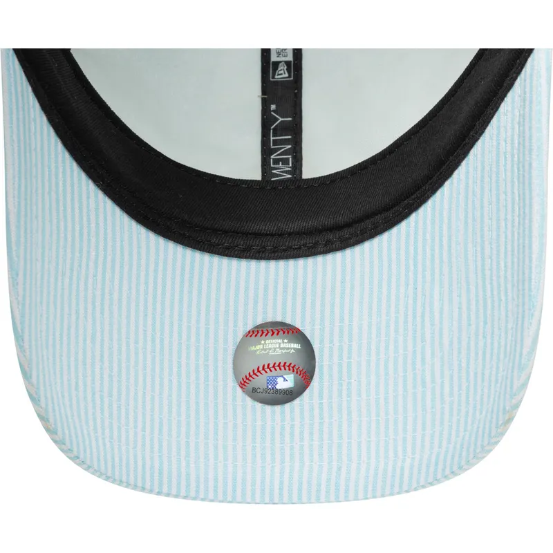 kepure-islenkta-melyna-reguliuojamas-9twenty-seersucker-los-angeles-dodgers-mlb-new-era