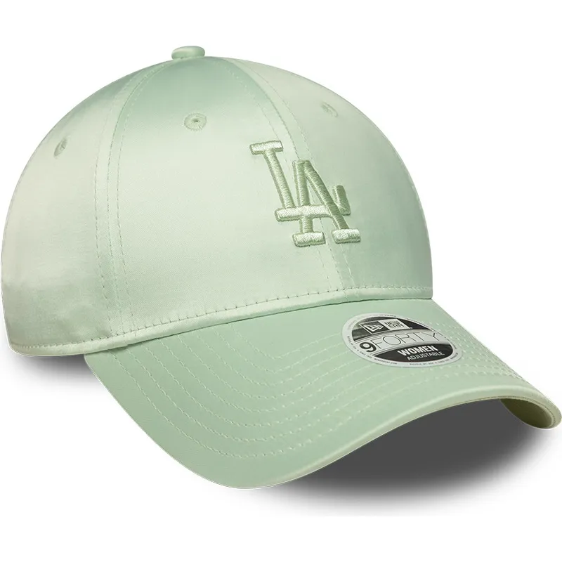 cap-islenkta-green-adjustable-strap-9forty-bow-back-satin-los-angeles-dodgers-mlb-new-era