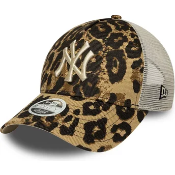 Cap išlenkta leopard snapback 9FORTY M-Crown A Frame Leopard New York Yankees MLB New Era
