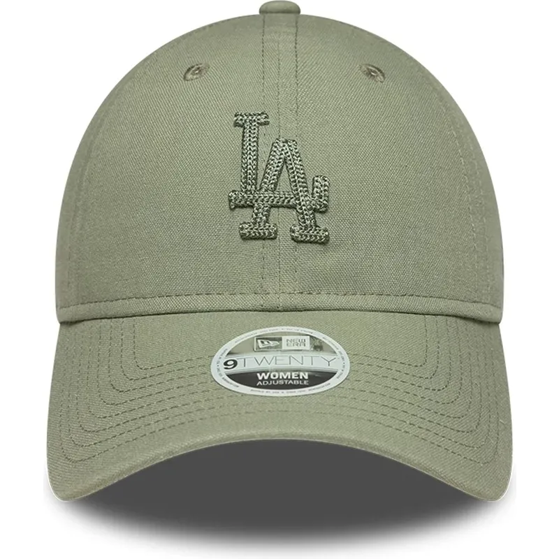 zielona-regulowana-czapka-z-zakrzywionym-daszkiem-z-zielonym-logo-dla-kobiet-9twenty-midi-linen-los-angeles-dodgers-mlb-od-new-e
