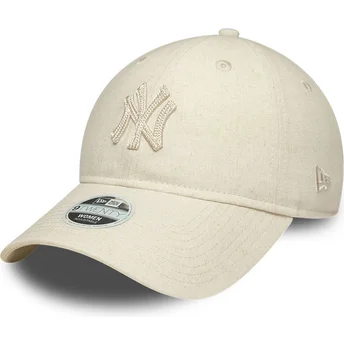 Kepurė išlenkta smėlio reguliuojamas 9TWENTY Midi Linen New York Yankees MLB New Era