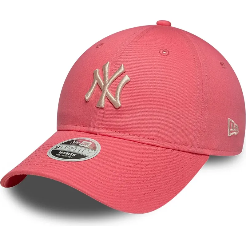 rozowa-regulowana-czapka-z-zakrzywionym-daszkiem-z-bezowym-logo-dla-kobiet-9twenty-league-essential-midi-new-york-yankees-mlb-ne