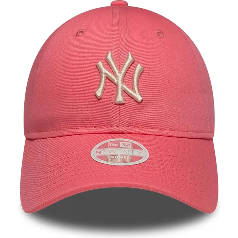 rozowa-regulowana-czapka-z-zakrzywionym-daszkiem-z-bezowym-logo-dla-kobiet-9twenty-league-essential-midi-new-york-yankees-mlb-ne