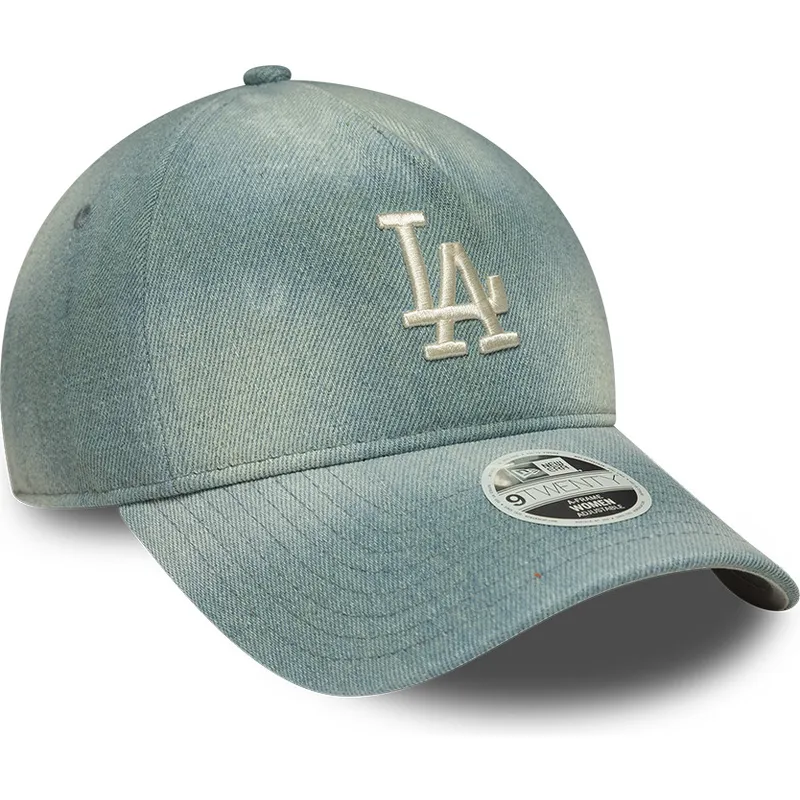kepure-islenkta-melyna-reguliuojama-juostele-9twenty-a-frame-denim-los-angeles-dodgers-mlb-new-era