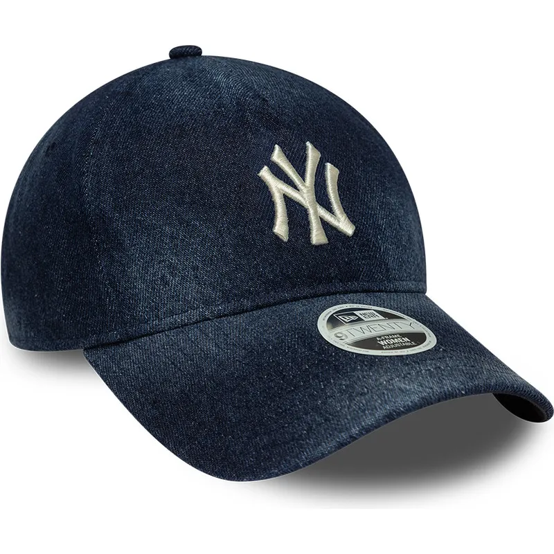 cap-islenkta-navy-blue-adjustable-strap-9twenty-a-frame-denim-new-york-yankees-mlb-new-era