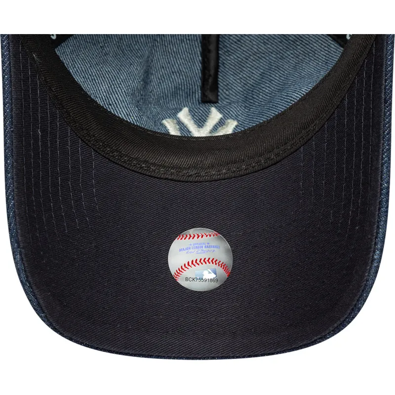cap-islenkta-navy-blue-adjustable-strap-9twenty-a-frame-denim-new-york-yankees-mlb-new-era