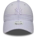kepure-islenkta-violetine-reguliuojama-juostele-9twenty-seersucker-new-york-yankees-mlb-new-era