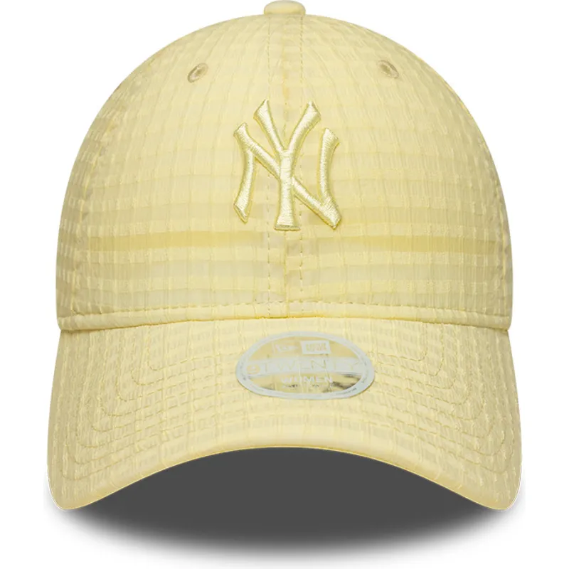kepure-islenkta-geltona-reguliuojama-juostele-9twenty-seersucker-new-york-yankees-mlb-new-era