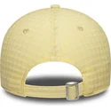 new-era-curved-brim-women-yellow-logo-9twenty-seersucker-new-york-yankees-mlb-yellow-adjustable-cap