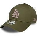 new-era-curved-brim-women-9forty-metallic-los-angeles-dodgers-mlb-green-adjustable-cap