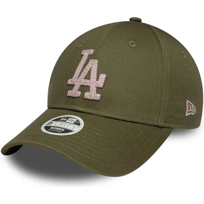 zielona-regulowana-czapka-z-zakrzywionym-daszkiem-dla-kobiet-9forty-metallic-los-angeles-dodgers-mlb-new-era