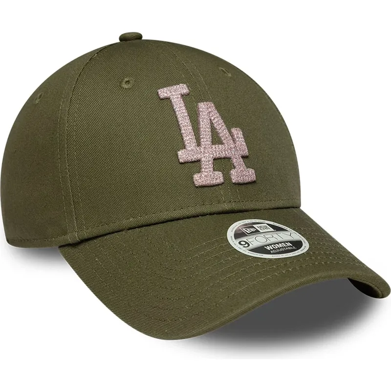 zielona-regulowana-czapka-z-zakrzywionym-daszkiem-dla-kobiet-9forty-metallic-los-angeles-dodgers-mlb-new-era