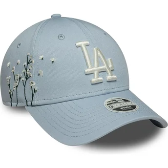 Niebieska regulowana czapka z zakrzywionym daszkiem dla kobiet 9FORTY Floral Icon Los Angeles Dodgers MLB New Era