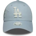 new-era-curved-brim-women-9forty-floral-icon-los-angeles-dodgers-mlb-blue-adjustable-cap