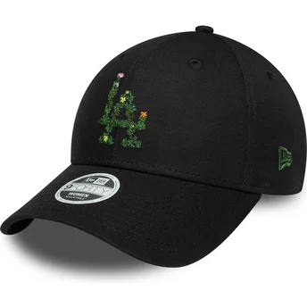 Cap išlenkta black adjustable strap 9FORTY Floral Infill Los Angeles Dodgers MLB New Era