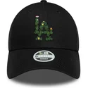 czarna-regulowana-czapka-z-zakrzywionym-daszkiem-dla-kobiet-9forty-floral-infill-los-angeles-dodgers-mlb-new-era