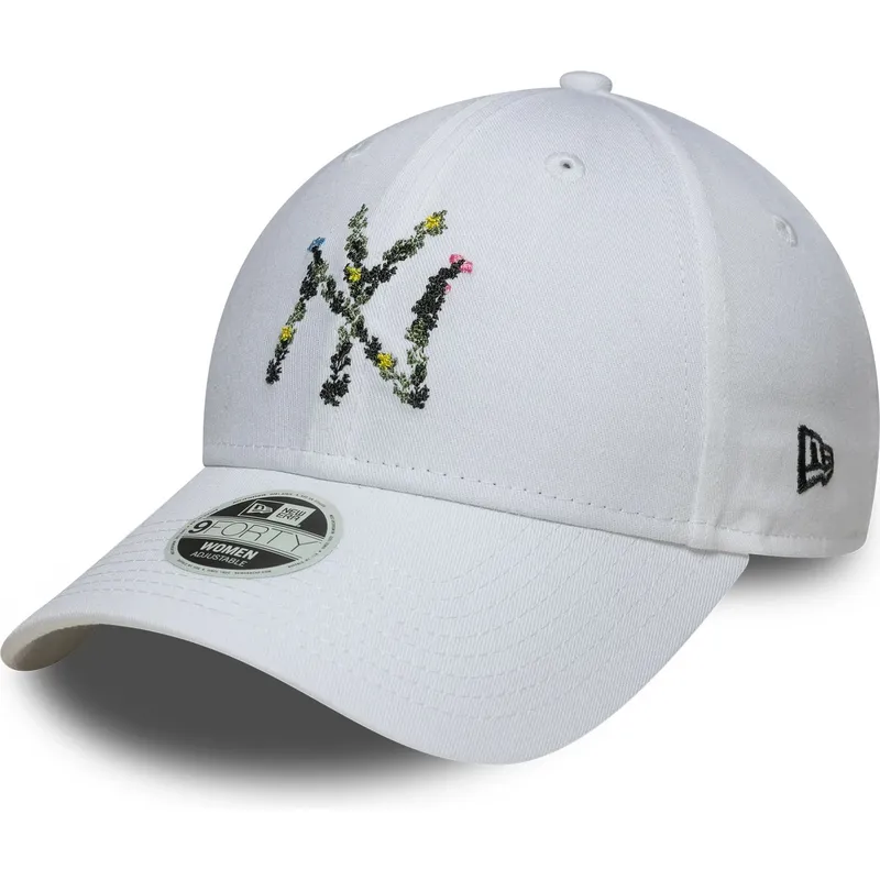 kepure-islenkta-balta-reguliuojamas-9forty-floral-infill-new-york-yankees-mlb-new-era