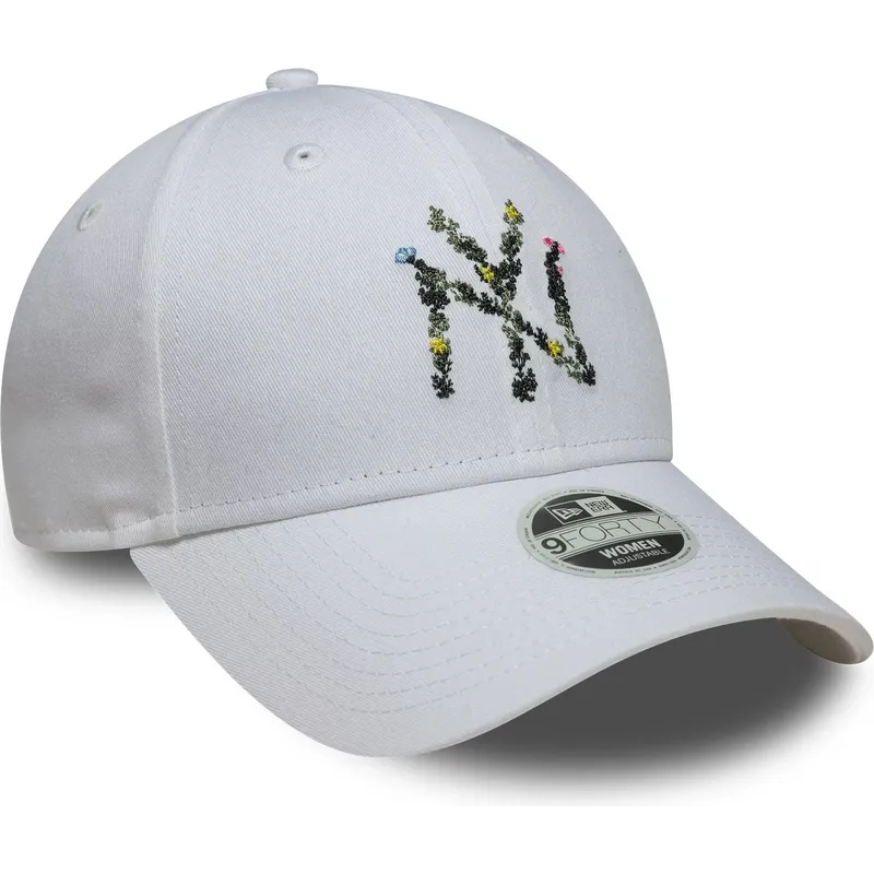 kepure-islenkta-balta-reguliuojama-juostele-9forty-floral-infill-new-york-yankees-mlb-new-era