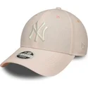cap-islenkta-pink-adjustable-strap-claro-9forty-linen-new-york-yankees-mlb-new-era
