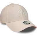 cap-islenkta-pink-adjustable-strap-claro-9forty-linen-new-york-yankees-mlb-new-era