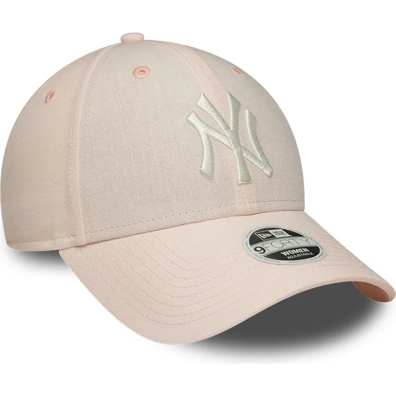 kepure-islenkta-rozine-reguliuojamas-9forty-linen-new-york-yankees-mlb-new-era