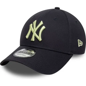 Granatowa zakrzywiona czapka regulowana z żółtym logo 9FORTY League Essential New York Yankees MLB New Era