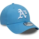 cap-islenkta-blue-adjustable-strap-claro-9forty-league-essential-oakland-athletics-mlb-new-era