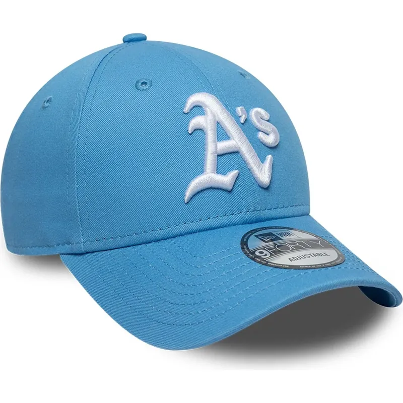 cap-islenkta-blue-adjustable-strap-claro-9forty-league-essential-oakland-athletics-mlb-new-era