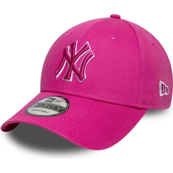Cap išlenkta pink adjustable strap 9FORTY Team Outline New York Yankees MLB New Era