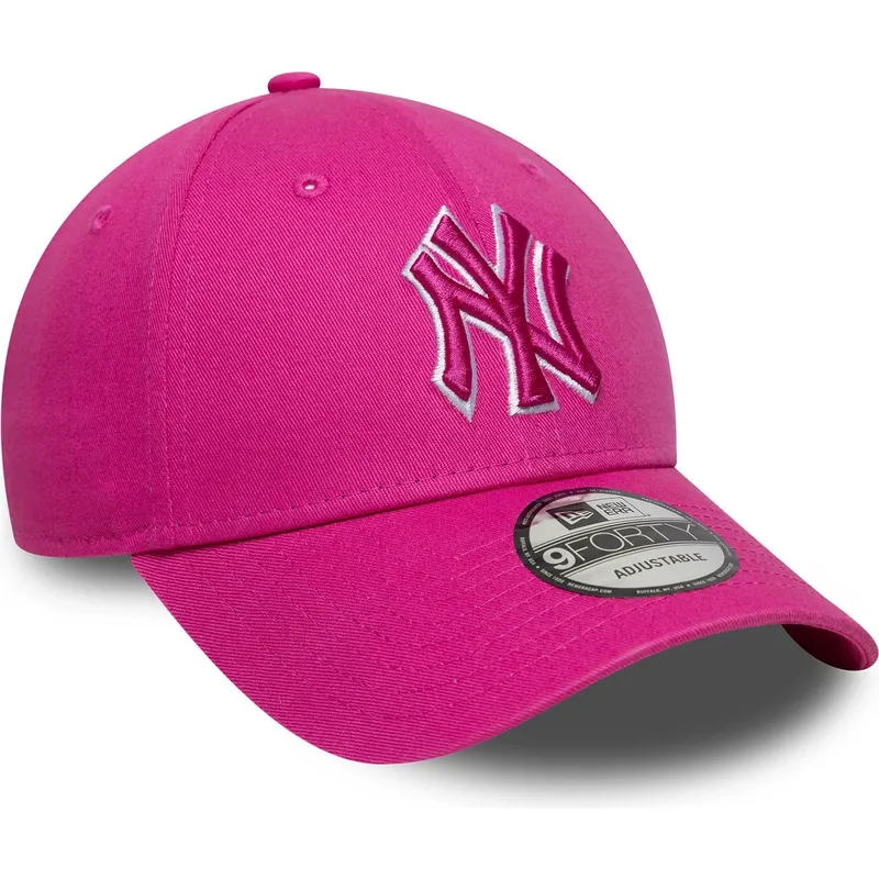 cap-islenkta-pink-adjustable-strap-9forty-team-outline-new-york-yankees-mlb-new-era