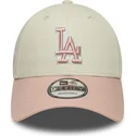 cap-islenkta-beige-adjustable-strap-rosa-rosa-9forty-world-series-patch-los-angeles-dodgers-mlb-new-era