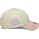 cap-islenkta-beige-adjustable-strap-rosa-rosa-9forty-world-series-patch-los-angeles-dodgers-mlb-new-era
