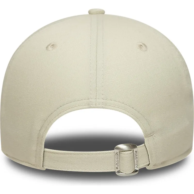 bezowo-rozowa-regulowana-czapka-z-zakrzywionym-daszkiem-z-rozowym-logo-9forty-world-series-patch-los-angeles-dodgers-mlb-new-era