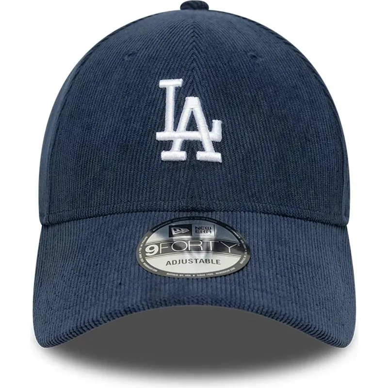 kepure-islenkta-tamsiai-melyna-reguliuojama-juostele-9forty-soft-cord-los-angeles-dodgers-mlb-new-era