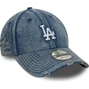 niebieska-regulowana-czapka-z-zakrzywionym-daszkiem-9forty-acid-wash-denim-los-angeles-dodgers-mlb-new-era