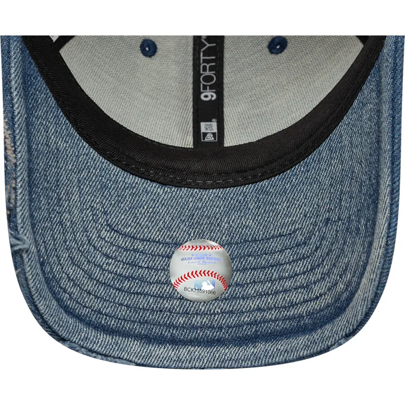 kepure-islenkta-melyna-reguliuojamas-9forty-acid-wash-denim-los-angeles-dodgers-mlb-new-era