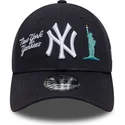 kepure-islenkta-tamsiai-melyna-reguliuojamas-9forty-city-icon-new-york-yankees-mlb-new-era
