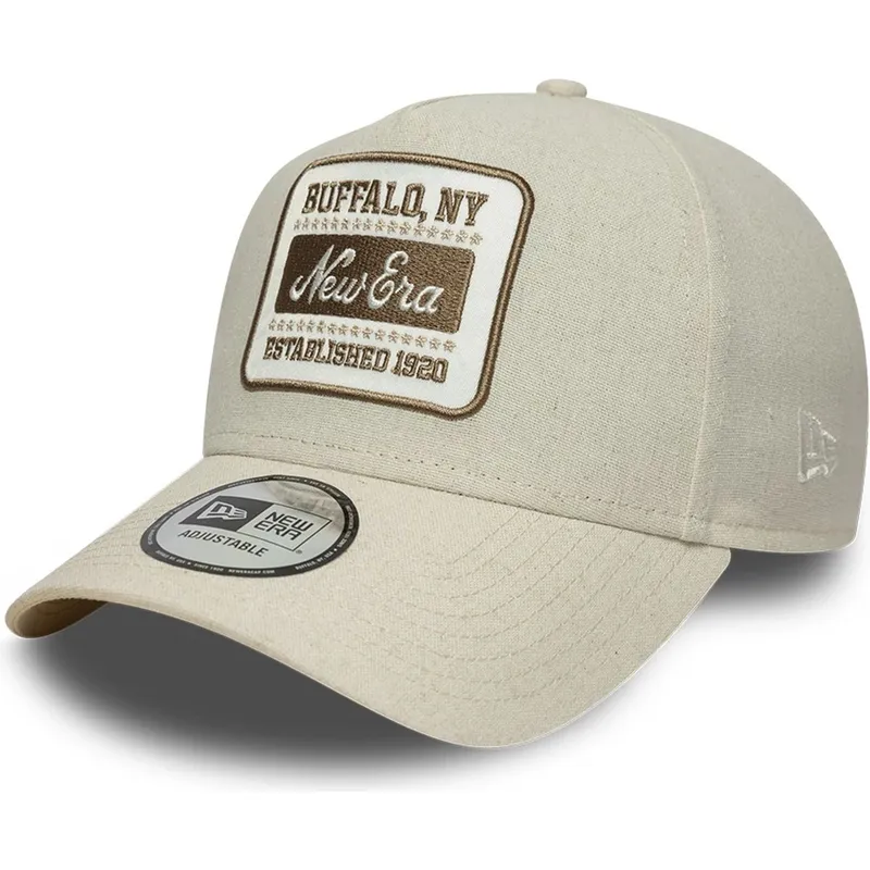 czapka-z-daszkiem-bezowa-snapback-e-frame-patch-linen-new-era