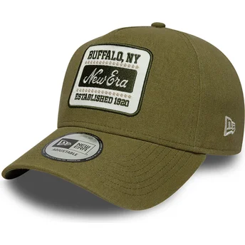 Zielona czapka z daszkiem snapback E Frame Patch Linen New Era
