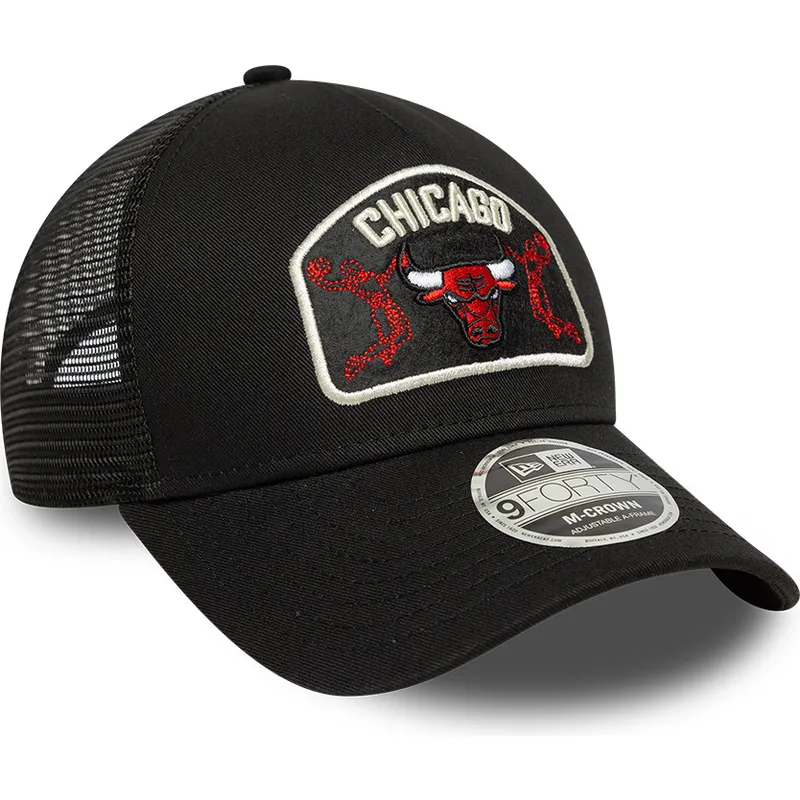 kepure-islenkta-vilkikas-juoda-snapback-9forty-m-crown-a-frame-chicago-bulls-nba-new-era
