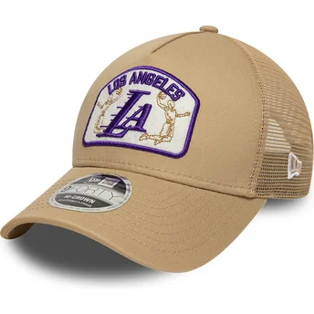 Cap išlenkta beige snapback 9FORTY M-Crown A Frame Los Angeles Lakers NBA New Era