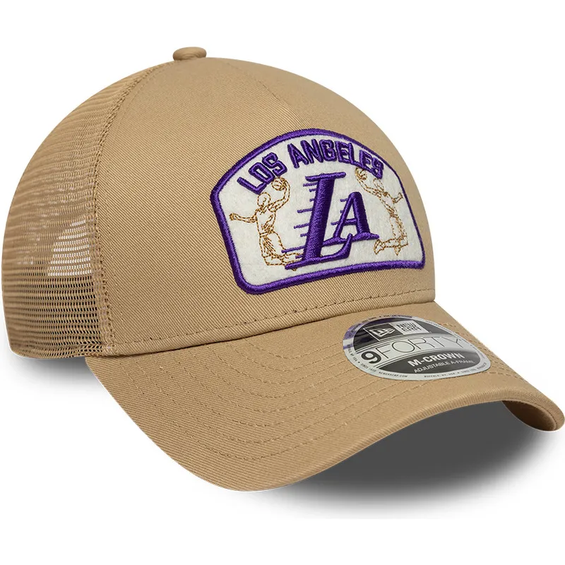 czapka-trucker-bezowa-9forty-m-crown-a-frame-los-angeles-lakers-nba-new-era